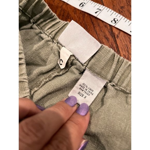 Chicos Womens Light Green 100% Linen Lightweight Pants Sz 3 - Picture 6 of 8